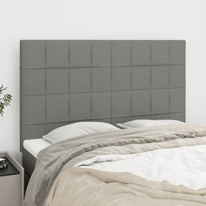Kopfteil Dunkelgrau 144 x 5 x 118/128 cm Stoff