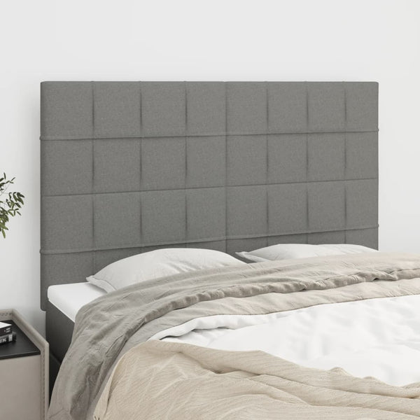 Kopfteil Dunkelgrau 144 x 5 x 118/128 cm Stoff