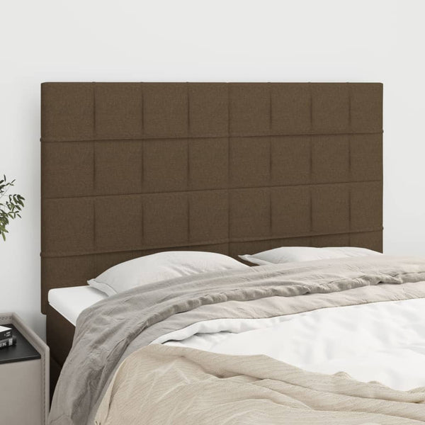Kopfteil Dunkelbraun 144x5x118/128 cm Stoff