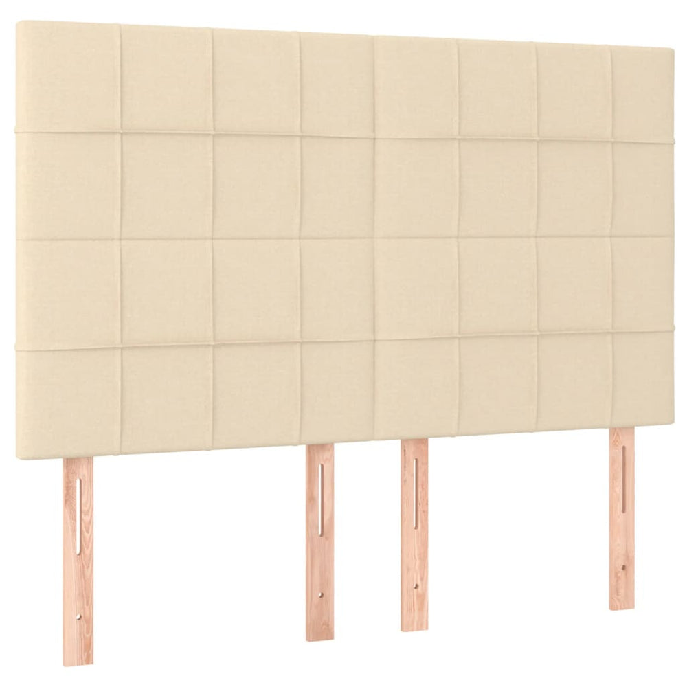 Kopfteil Creme 144x5x118/128 cm Stoff