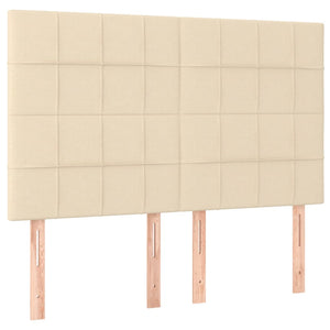 Kopfteil Creme 144x5x118/128 cm Stoff