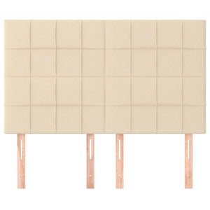 Kopfteil Creme 144x5x118/128 cm Stoff