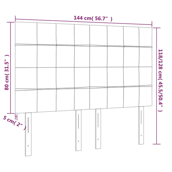 Kopfteil Blau 144x5x118/128 cm Stoff