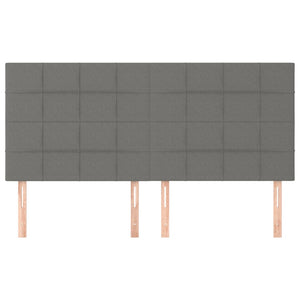 Kopfteil Dunkelgrau 160 x 5 x 118/128 cm Stoff