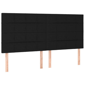 Kopfteil Schwarz 160 x 5 x 118/128 cm Stoff