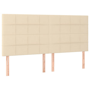 Kopfteil Creme 160x5x118/128 cm Stoff
