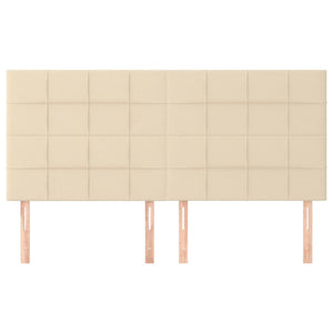 Kopfteil Creme 160x5x118/128 cm Stoff