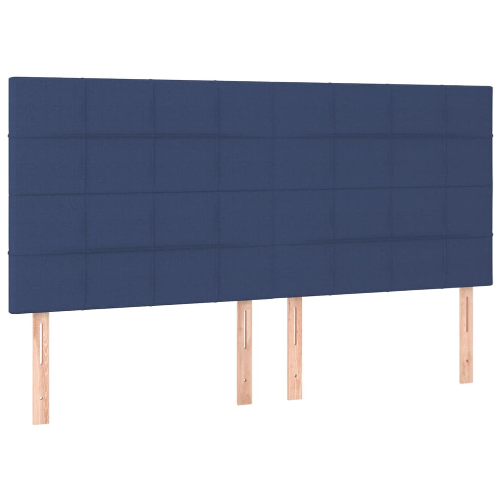 Kopfteil Blau 160x5x118/128 cm Stoff