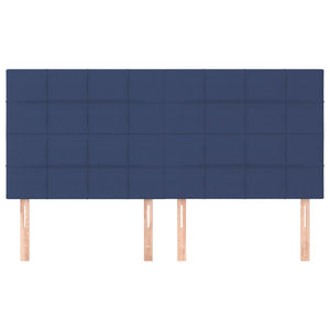Kopfteil Blau 160x5x118/128 cm Stoff