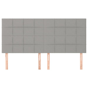 Kopfteil Hellgrau 180 x 5 x 118/128 cm Stoff