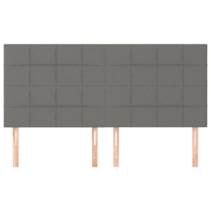 Kopfteil Dunkelgrau 180 x 5 x 118/128 cm Stoff