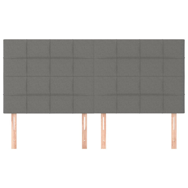 Kopfteil Dunkelgrau 180 x 5 x 118/128 cm Stoff