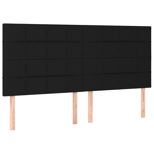 Kopfteil Schwarz 180 x 5 x 118/128 cm Stoff