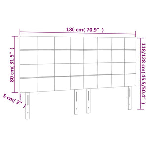 Kopfteil Schwarz 180 x 5 x 118/128 cm Stoff