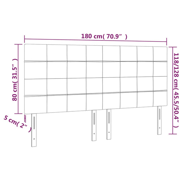 Kopfteil Creme 180x5x118/128 cm Stoff
