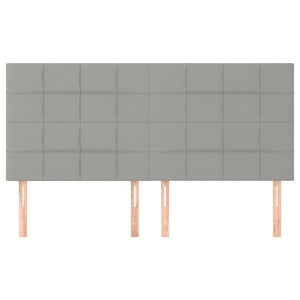 Kopfteil Hellgrau 200 x 5 x 118/128 cm Stoff