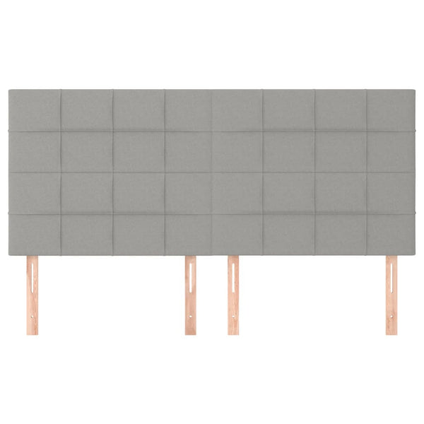 Kopfteil Hellgrau 200 x 5 x 118/128 cm Stoff