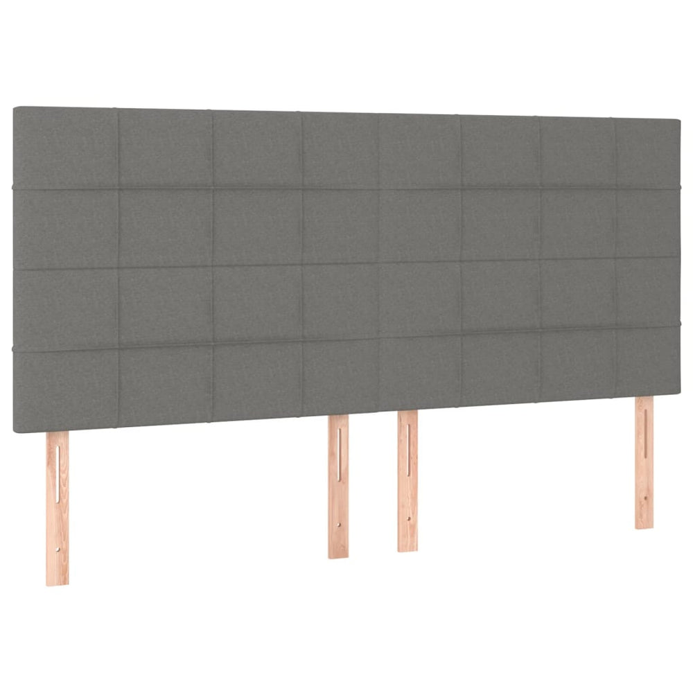 Kopfteil Dunkelgrau 200 x 5 x 118/128 cm Stoff