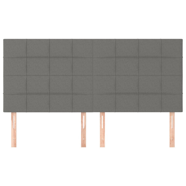 Kopfteil Dunkelgrau 200 x 5 x 118/128 cm Stoff