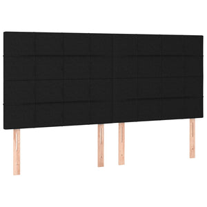 Kopfteil Schwarz 200 x 5 x 118/128 cm Stoff