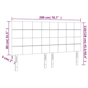 Kopfteil Schwarz 200 x 5 x 118/128 cm Stoff
