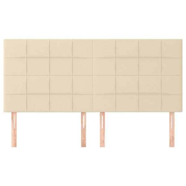 Kopfteil Creme 200 x 5 x 118/128 cm Stoff