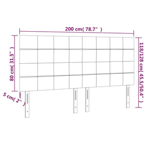 Kopfteil Creme 200 x 5 x 118/128 cm Stoff