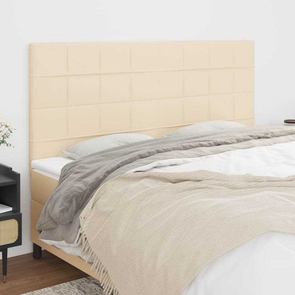 Kopfteil Creme 200 x 5 x 118/128 cm Stoff