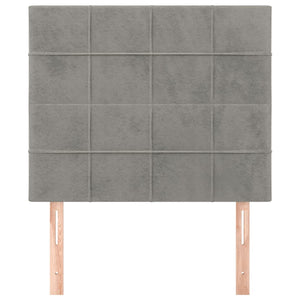 Kopfteil Hellgrau 80x5x118/128 cm Samt