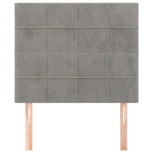 Kopfteil Hellgrau 80x5x118/128 cm Samt