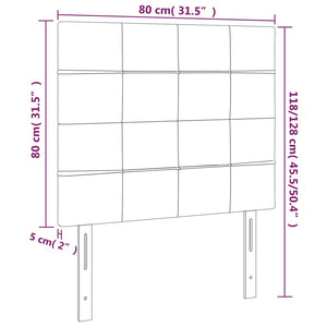 Kopfteil Dunkelgrau 80 x 5 x 118/128 cm Samt