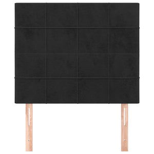 Kopfteil Schwarz 80x5x118/128 cm Samt