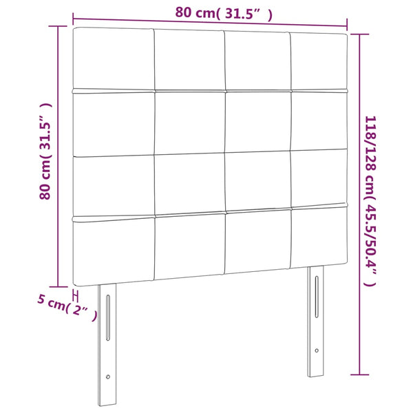 Kopfteil Schwarz 80x5x118/128 cm Samt