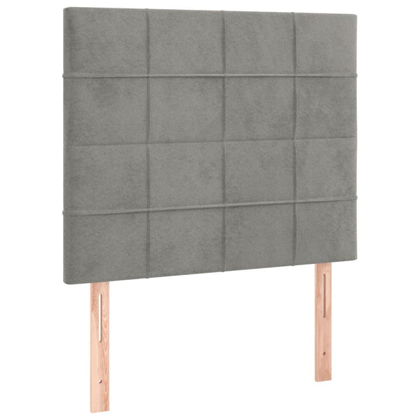 Kopfteil Hellgrau 90x5x118/128 cm Samt
