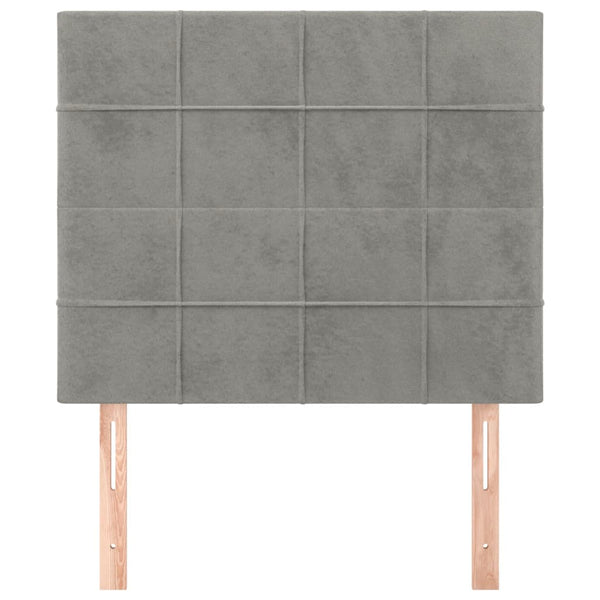 Kopfteil Hellgrau 90x5x118/128 cm Samt