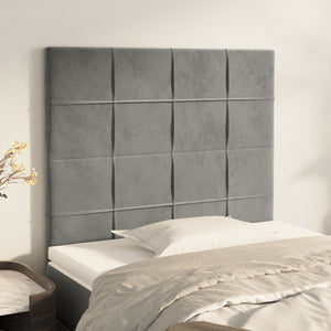Kopfteil Hellgrau 90x5x118/128 cm Samt
