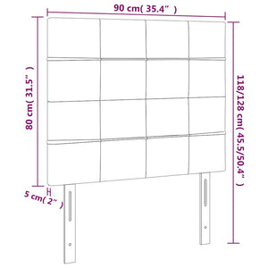 Kopfteil Dunkelblau 90x5x118/128 cm Samt