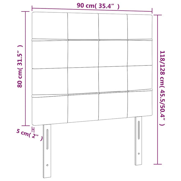 Kopfteil Dunkelblau 90x5x118/128 cm Samt