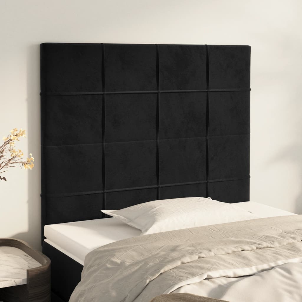 Kopfteil Schwarz 100x5x118/128 cm Samt