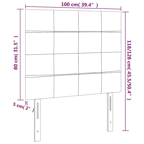 Kopfteil Dunkelblau 100x5x118/128 cm Samt