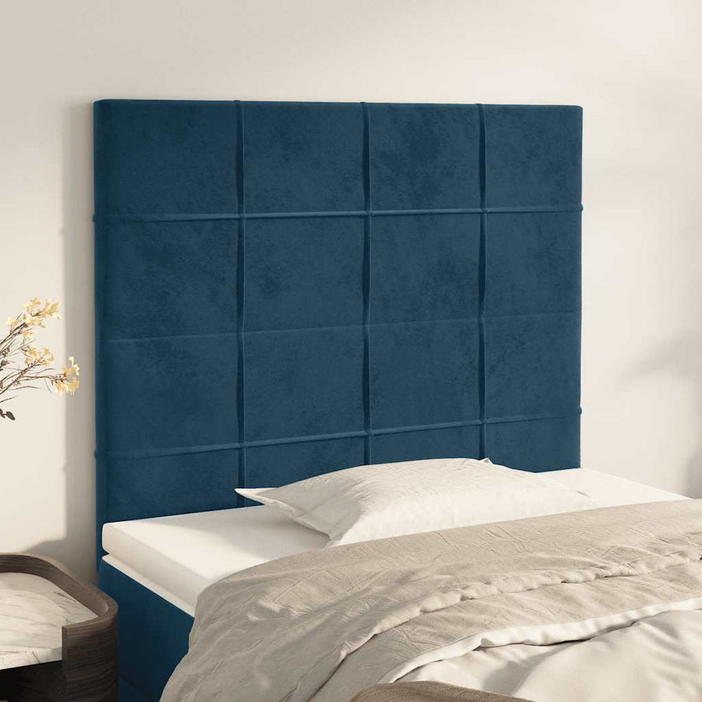 Kopfteil Dunkelblau 100x5x118/128 cm Samt