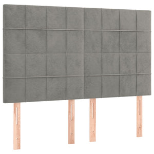 vidaXL Tête de lit gris clair 144x5x118/128 cm Velours