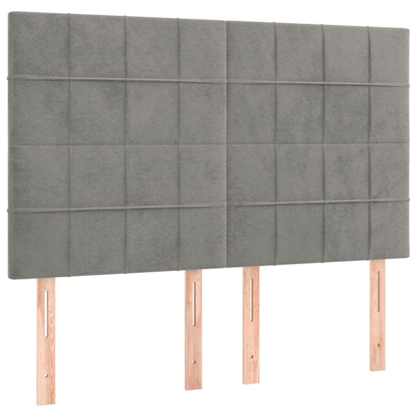 vidaXL Tête de lit gris clair 144x5x118/128 cm Velours