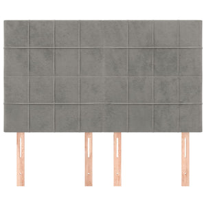 vidaXL Tête de lit gris clair 144x5x118/128 cm Velours