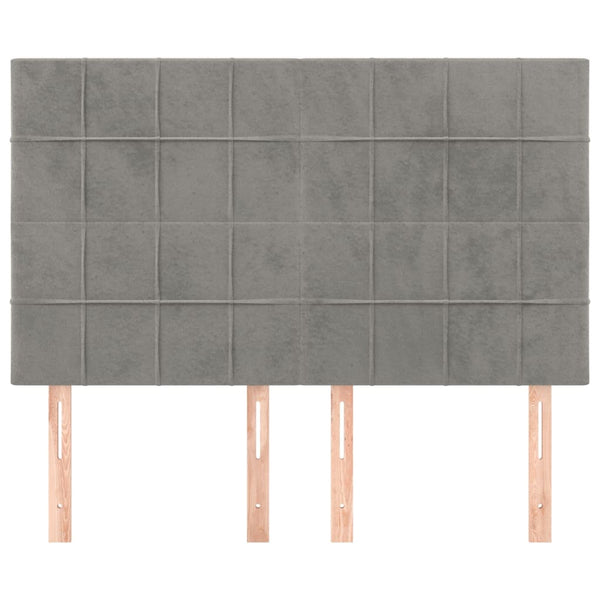 vidaXL Tête de lit gris clair 144x5x118/128 cm Velours