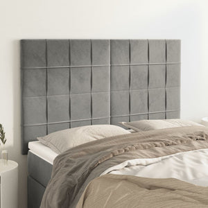 vidaXL Tête de lit gris clair 144x5x118/128 cm Velours