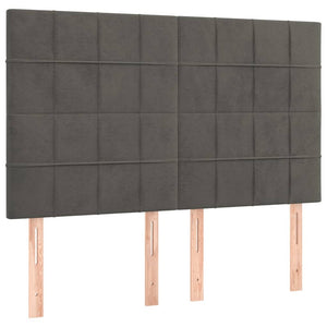 Kopfteil Dunkelgrau 144 x 5 x 118/128 cm Samt