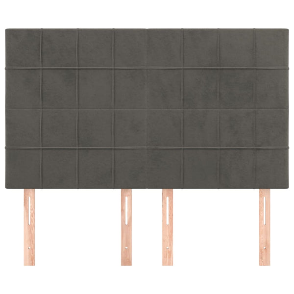 Kopfteil Dunkelgrau 144 x 5 x 118/128 cm Samt