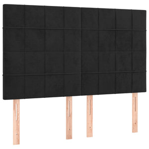 Kopfteil Schwarz 144x5x118/128 cm Samt