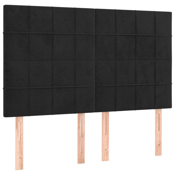 Kopfteil Schwarz 144x5x118/128 cm Samt